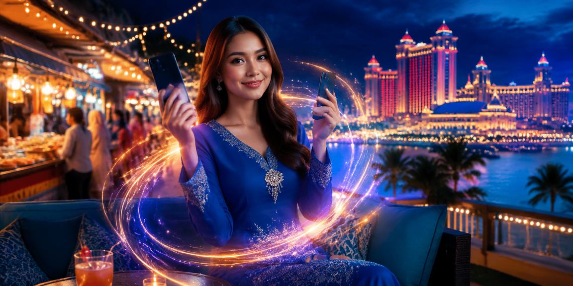Pemain wanita berbaju kurung menikmati kasino mudah alih di Genting Highlands